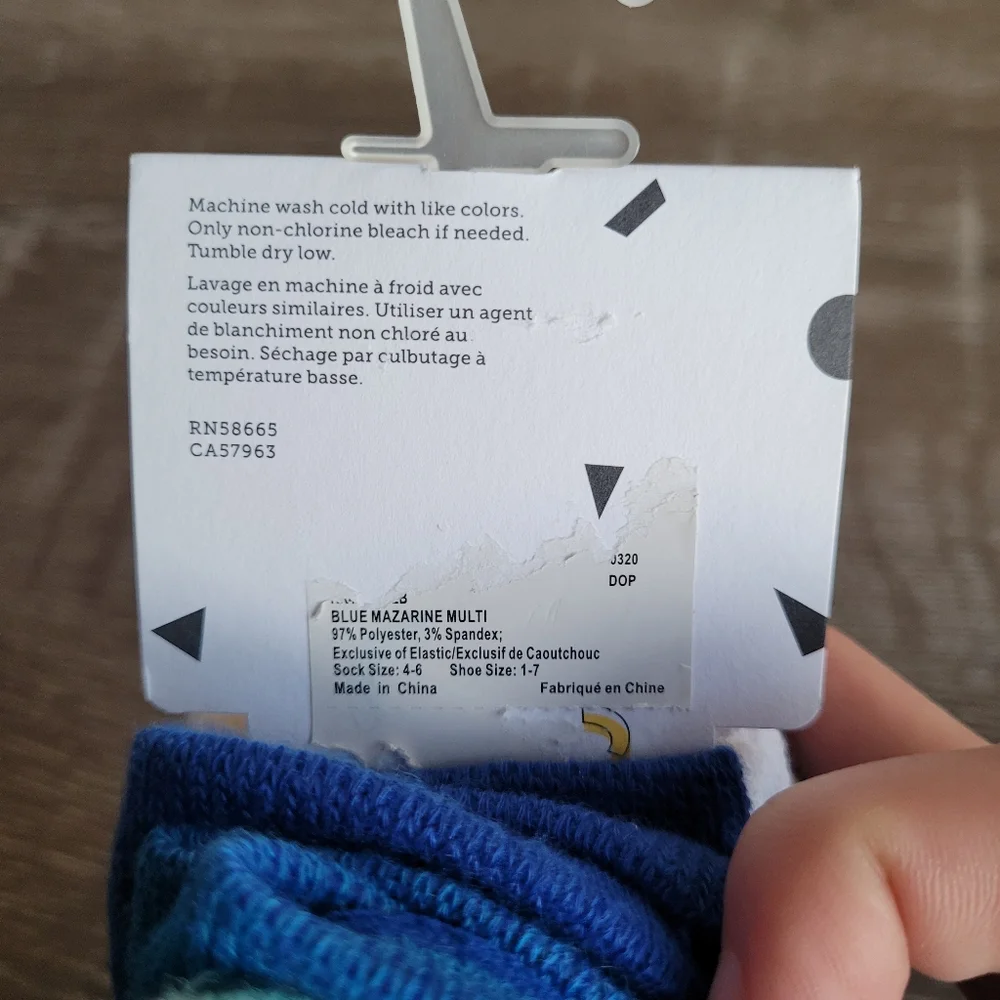 HARPER CANYON 6 Pack Blue Mazarine Sock Pack Size 4-6 Shoe Size 1-7